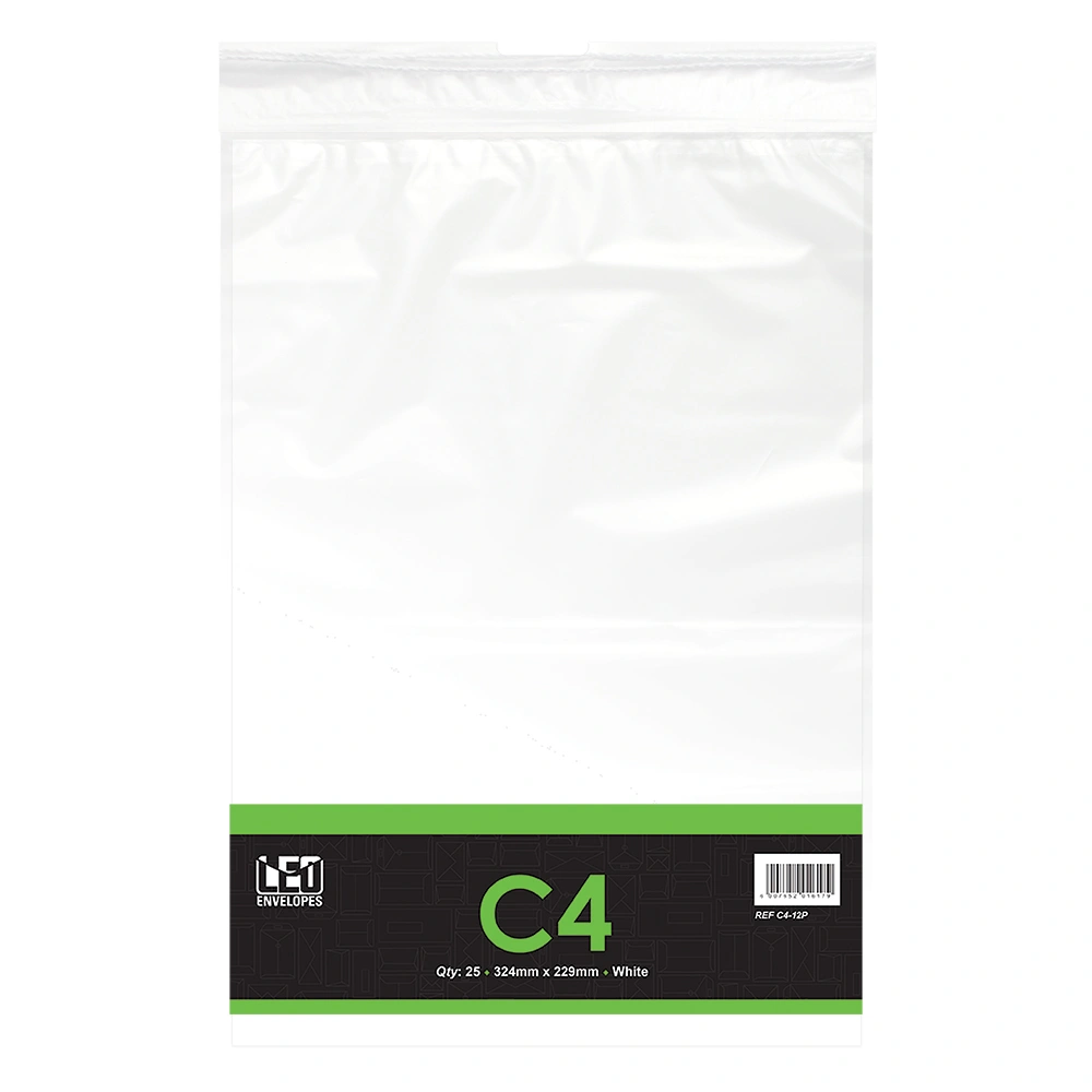 C4 - White Pocket Self Seal Envelopes  PKT-25