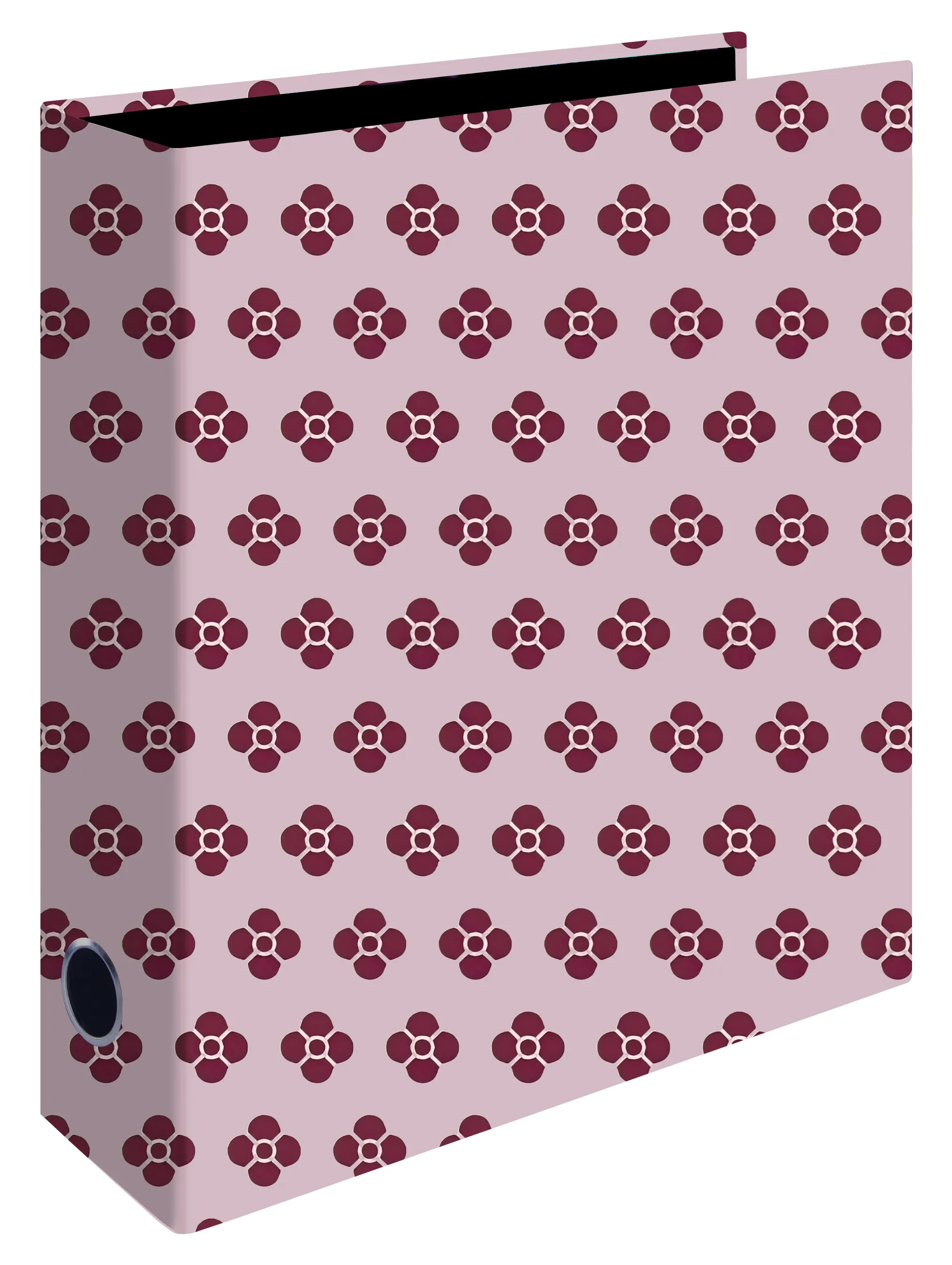 A4 Designer Lever Arch File Burgundy 5 Dot Pattern