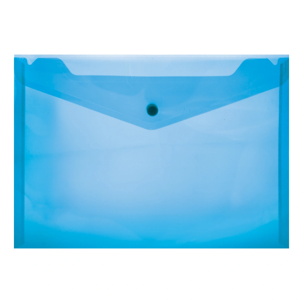 Blue A4 Plastic Envelope with Stud