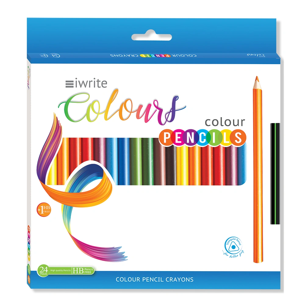 IWrite Colours Colouring Pencils 24+1Hb Graphite Pencil Free