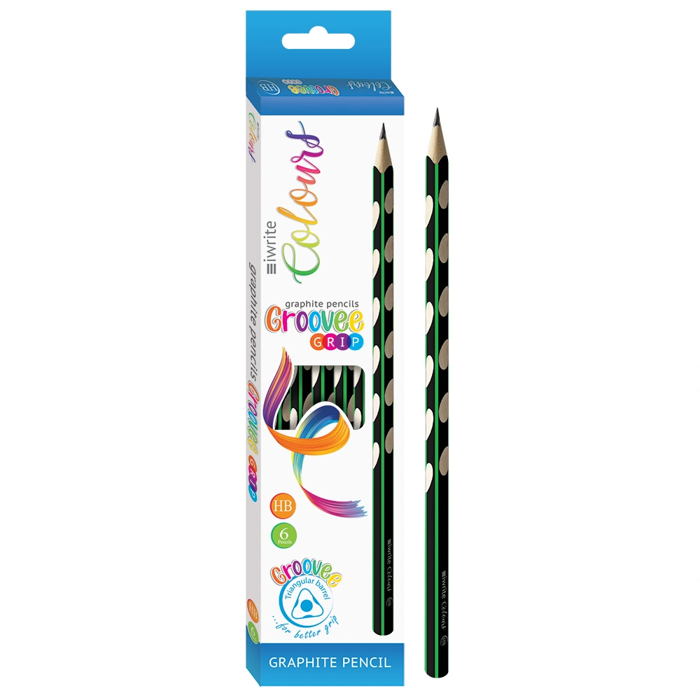 IWrite Colours Groovee Grip Graphite Pencils HB