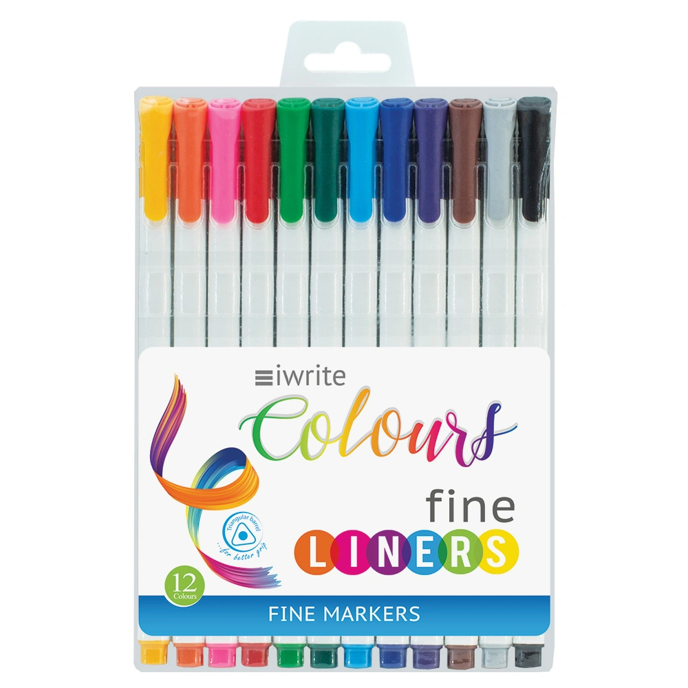 IWrite Colours Fineliners 12: White Barrel