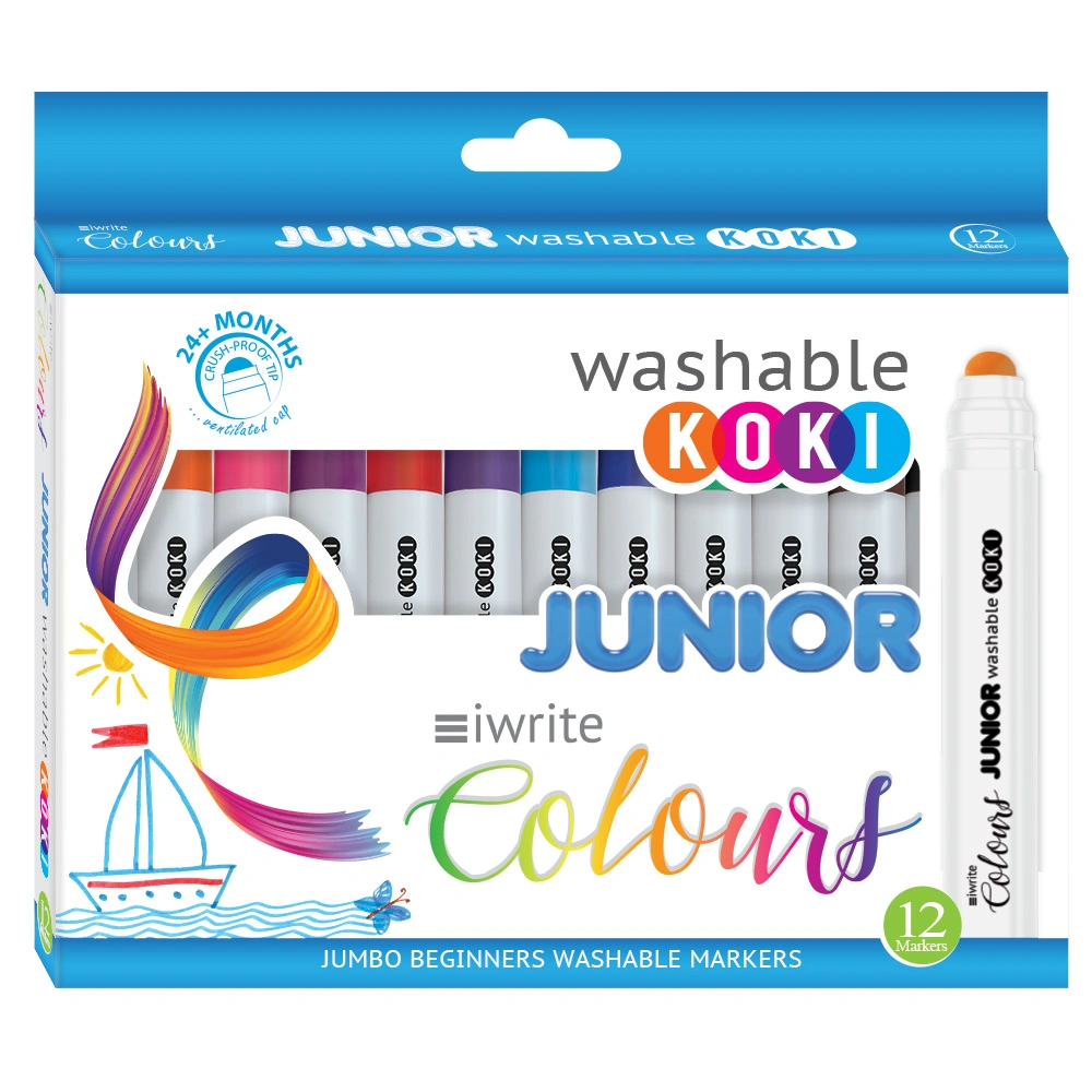 IWrite Colours Junior Washable Koki's 12's