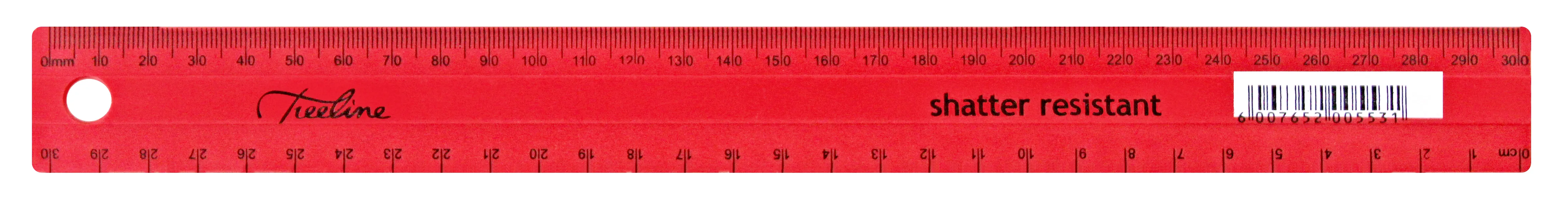 30cm Shatter-Resistant Treeline Rulers Red Pkt-10