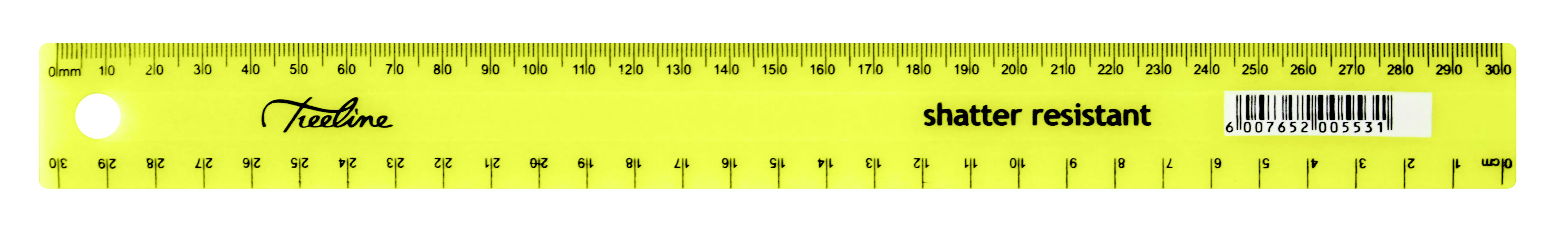 30cm Shatter-Resistant Treeline Rulers Yellow Pkt-10