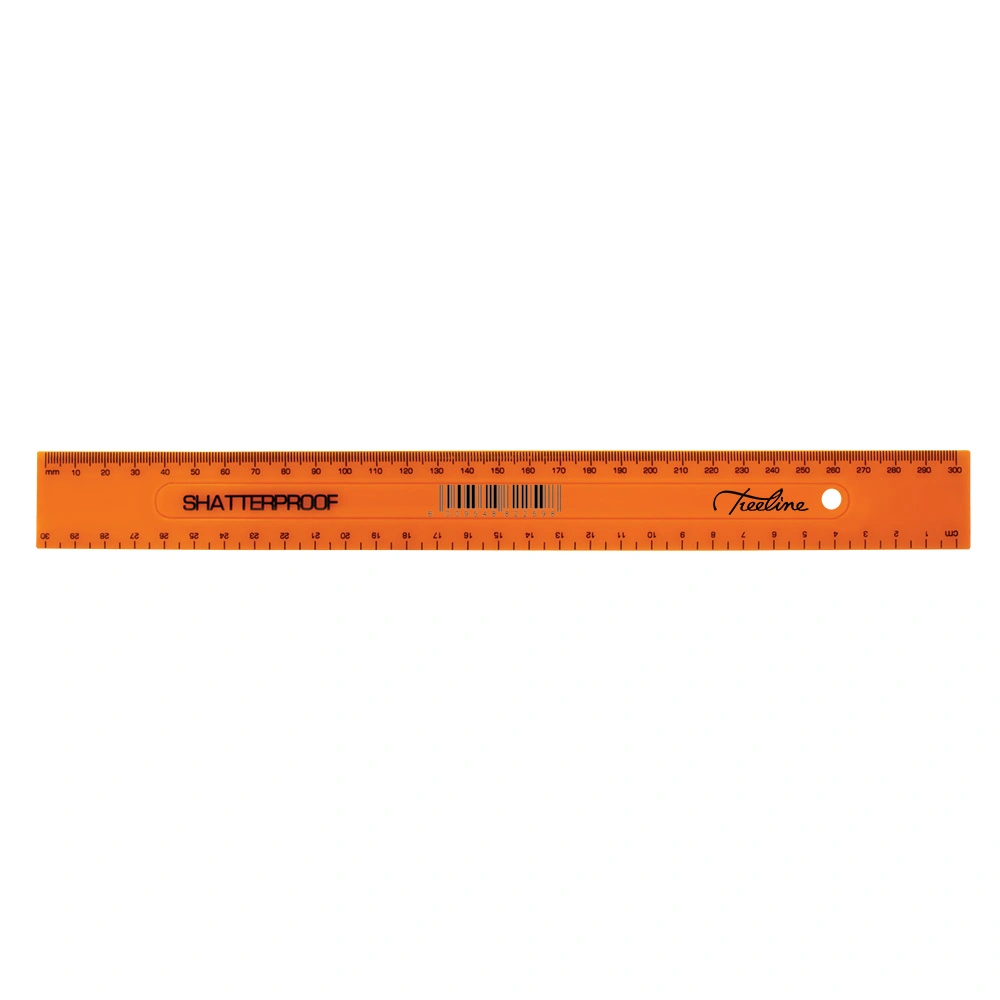 Treeline 30cm Shatterproof Rulers Orange Pkt-10