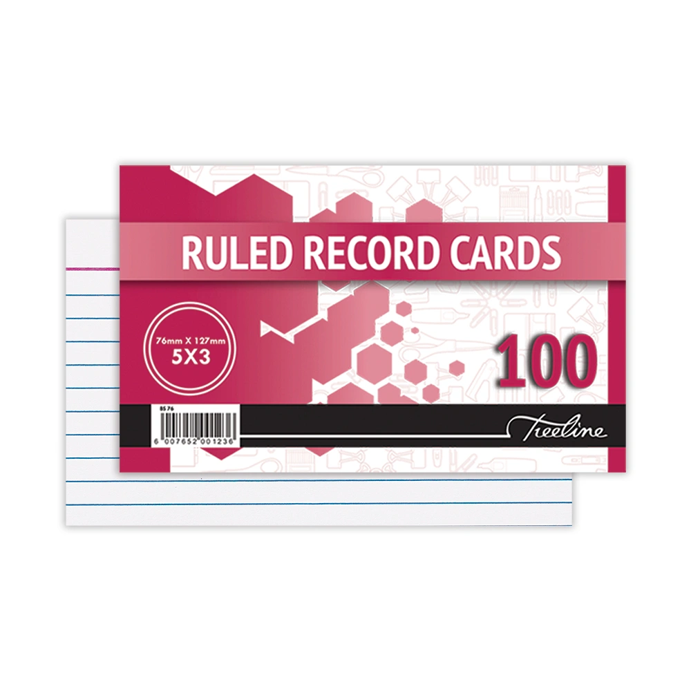 76 x 127mm (5 x 3) Ruled Record Cards