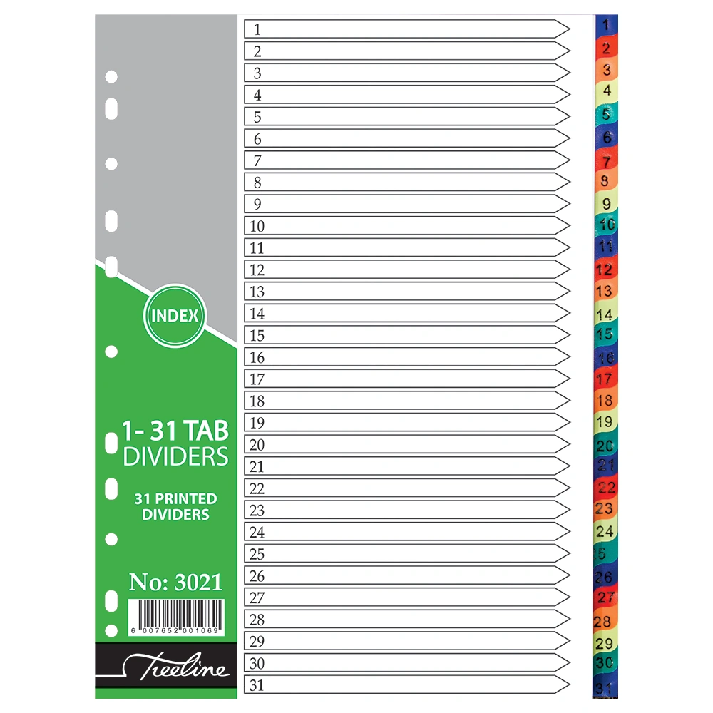 REF: 3021 A4 PVC 1-31 Rainbow - PKT-10