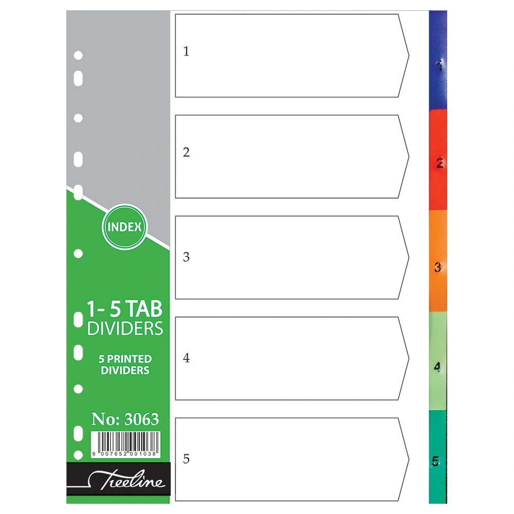 REF: 3063 A4 PVC 1-5 Numbers Rainbow - PKT-10