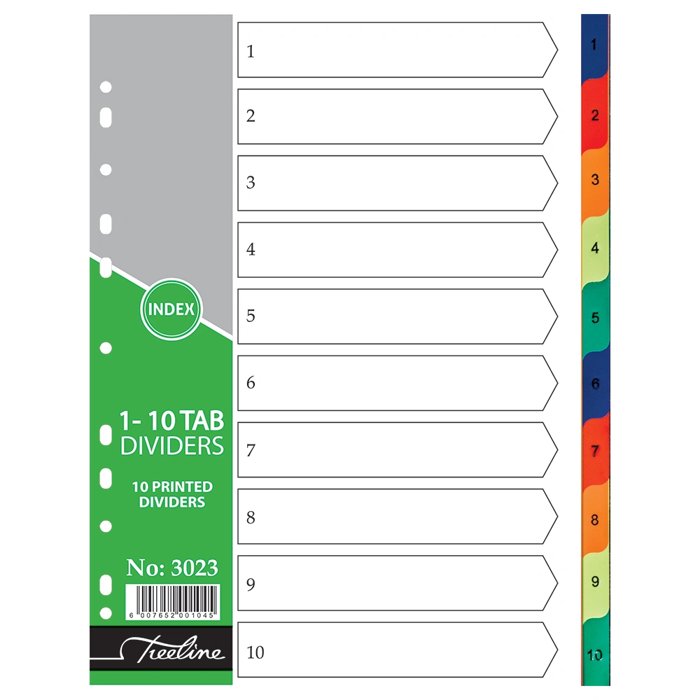 REF: 3023 A4 PVC 1-10 Numbers Rainbow - PKT-10