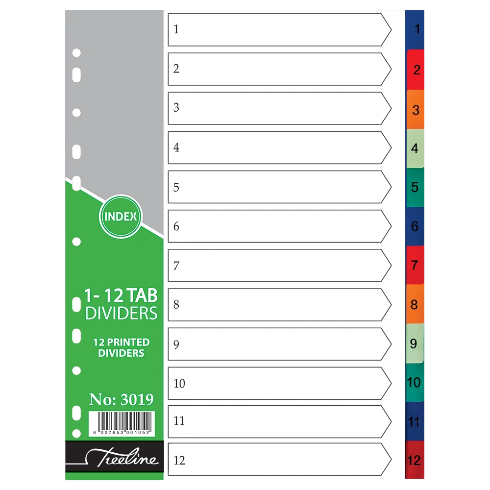 REF: 3019 A4 PVC 1-12 Numbers Rainbow - PKT-10