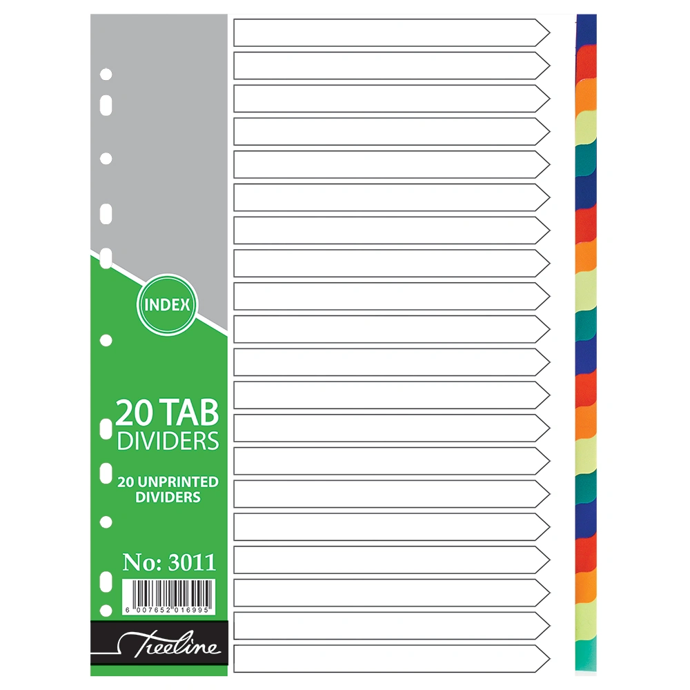 REF: 3011 A4 PVC Dividers 20 part - PKT-10