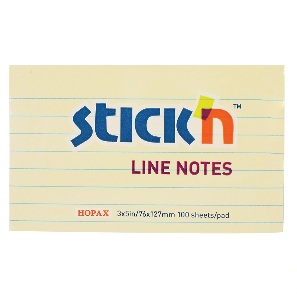 Yellow 76x127mm Stick'N Pads With Lines  21055