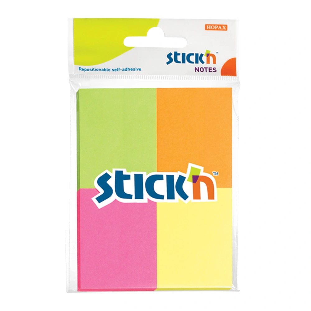 Sticky Note Neon Assorted Hanging Pack (4pads/pk)