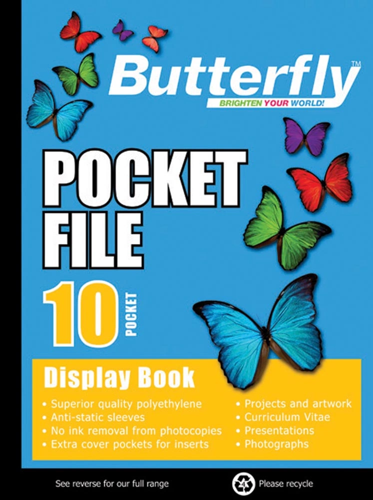 Butterfly A4 10pg Pocket File