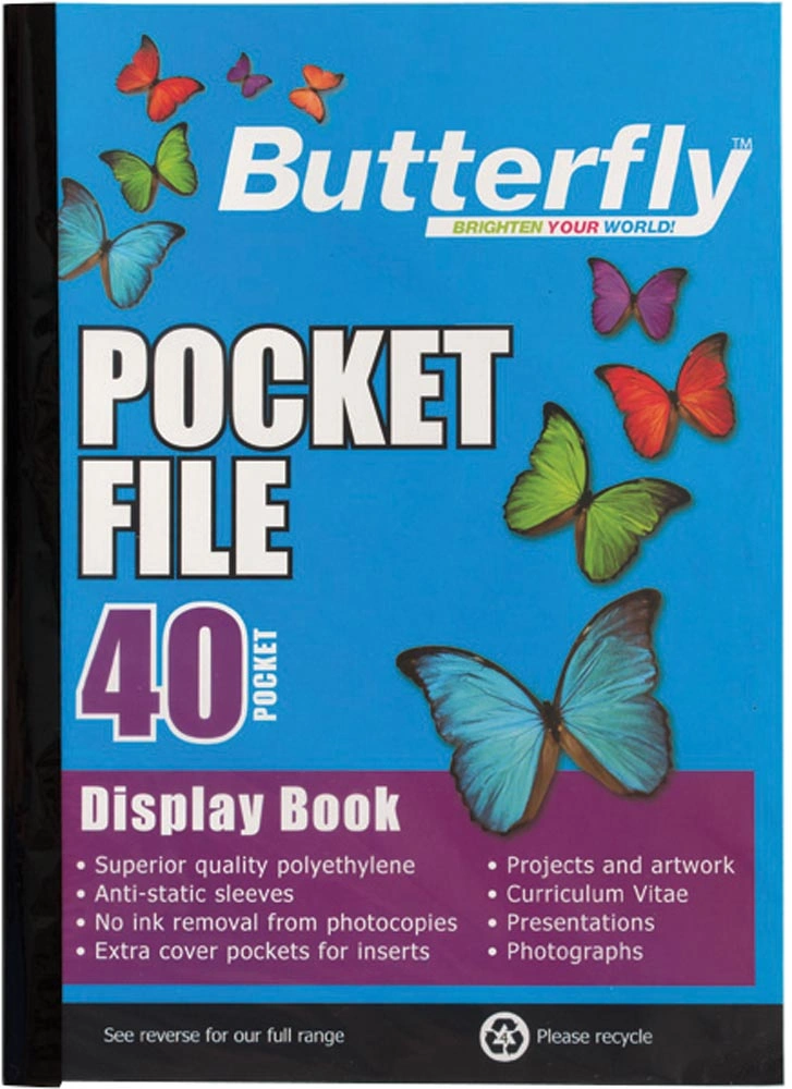 Butterfly A4 40pg Pocket File