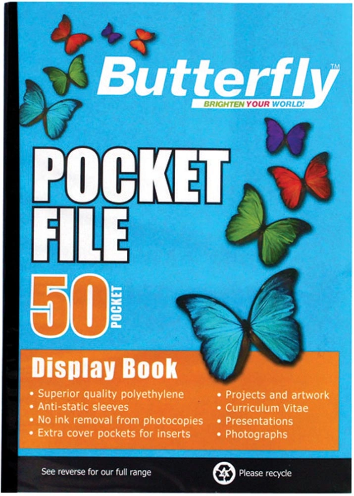Butterfly A4 50pg Pocket File