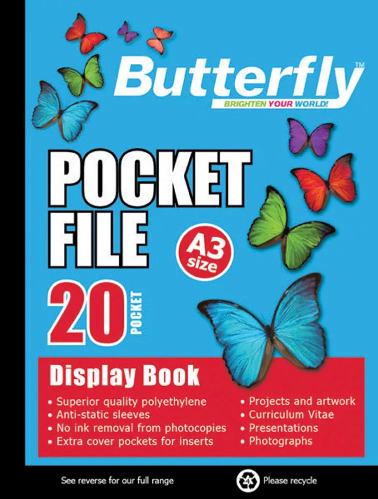 Butterfly A5 20pg Pocket File