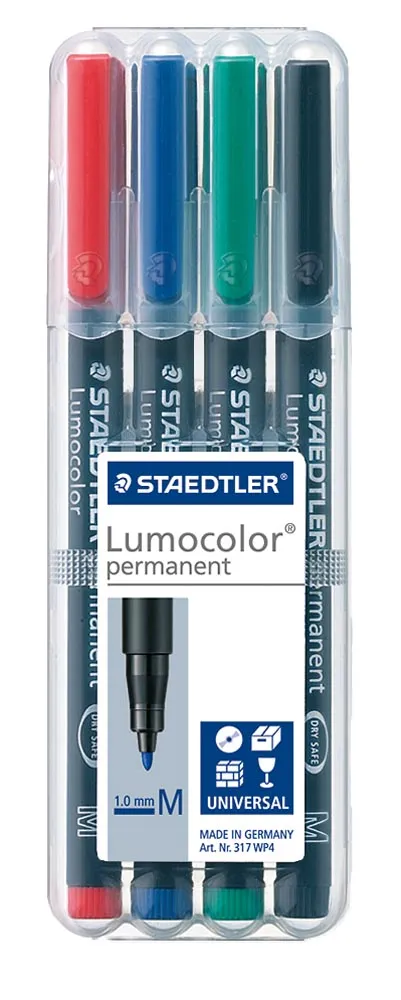 Staedtler  Lumocolour Permanent Marker  Fine Wallet 4