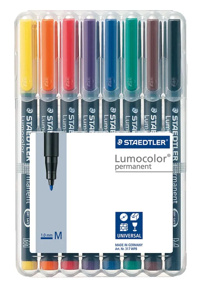 Staedtler Lumocolour Permanent Marker Medium Wallet 8