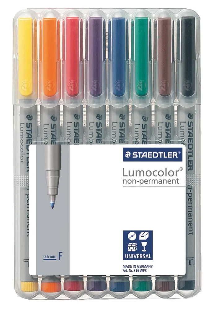 Staedtler Lumocolour Non Permanent Marker Fine Wallet-8