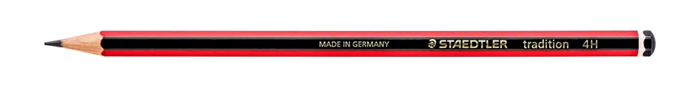 110-4H Tradition 4H Red/Blk Pencils Box-12
