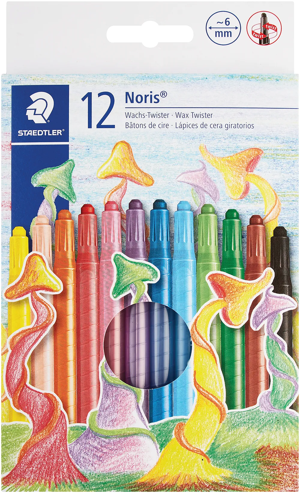 Twisters (Retractable) Wax Crayons 12's - 221NWP12