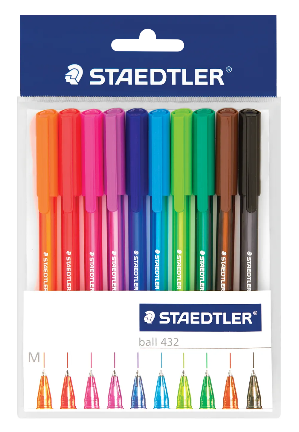 Staedtler Asst Coloured  Ballpoint pens - 10's