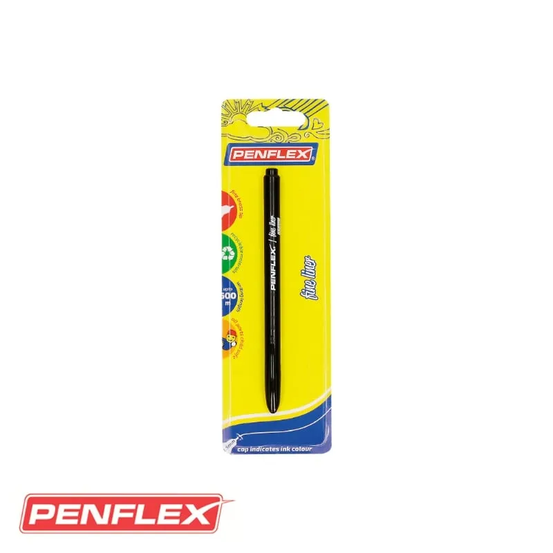Penflex Metal Fine Tip Fineliner 0.5mm Black
