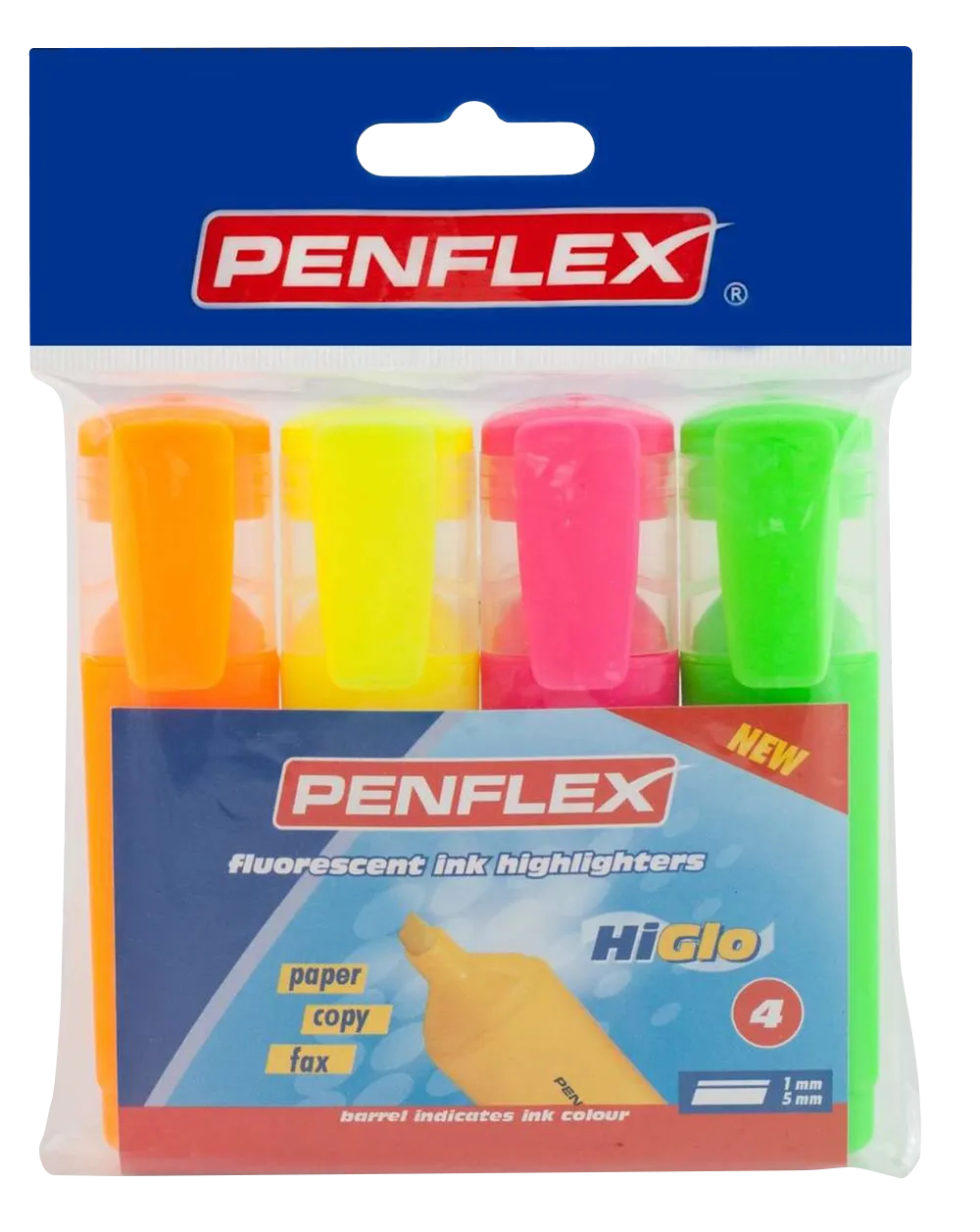 Wallet 4 Asst. Penflex Highlighter