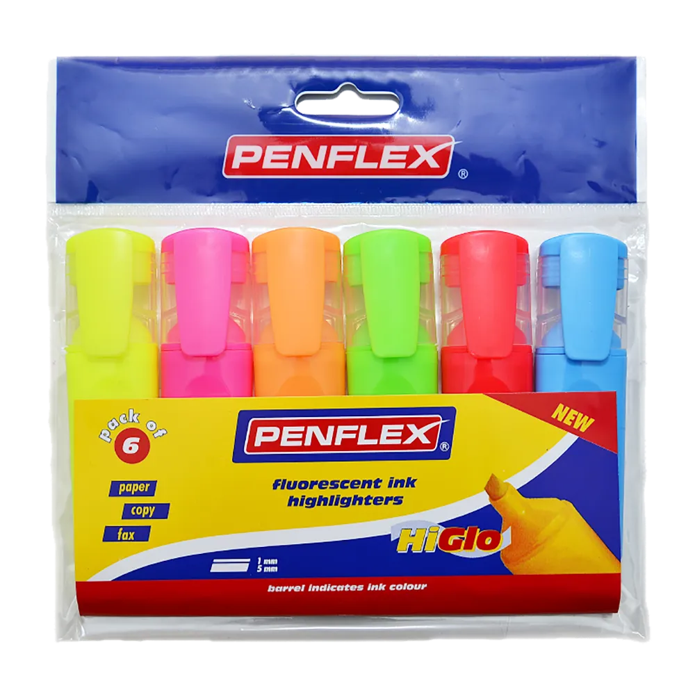 Wallet 6 Asst. Penflex Highlighter