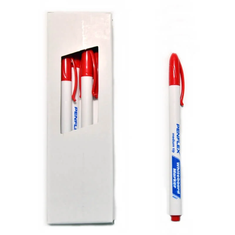 Penflex WB07  Whiteboard Markers Slimline Red