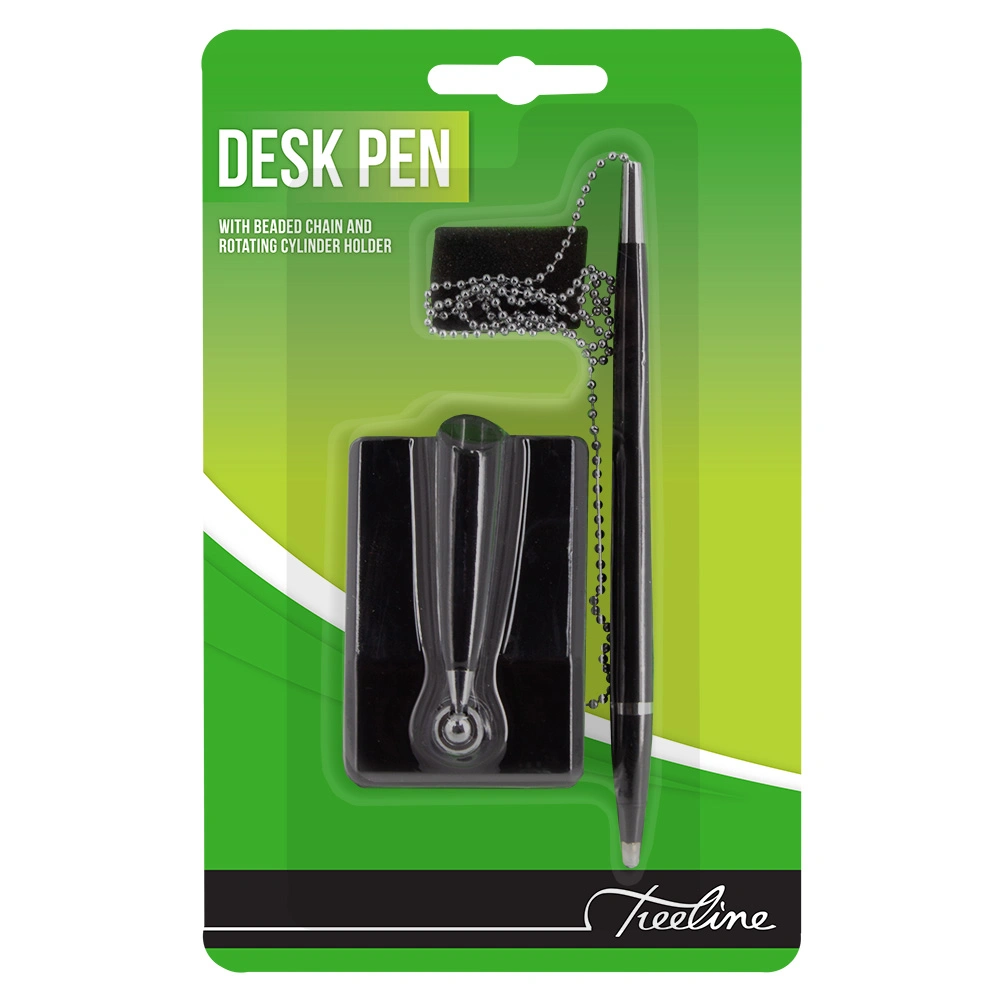 Treeline Desk Pen with beaded chain and rotating holder