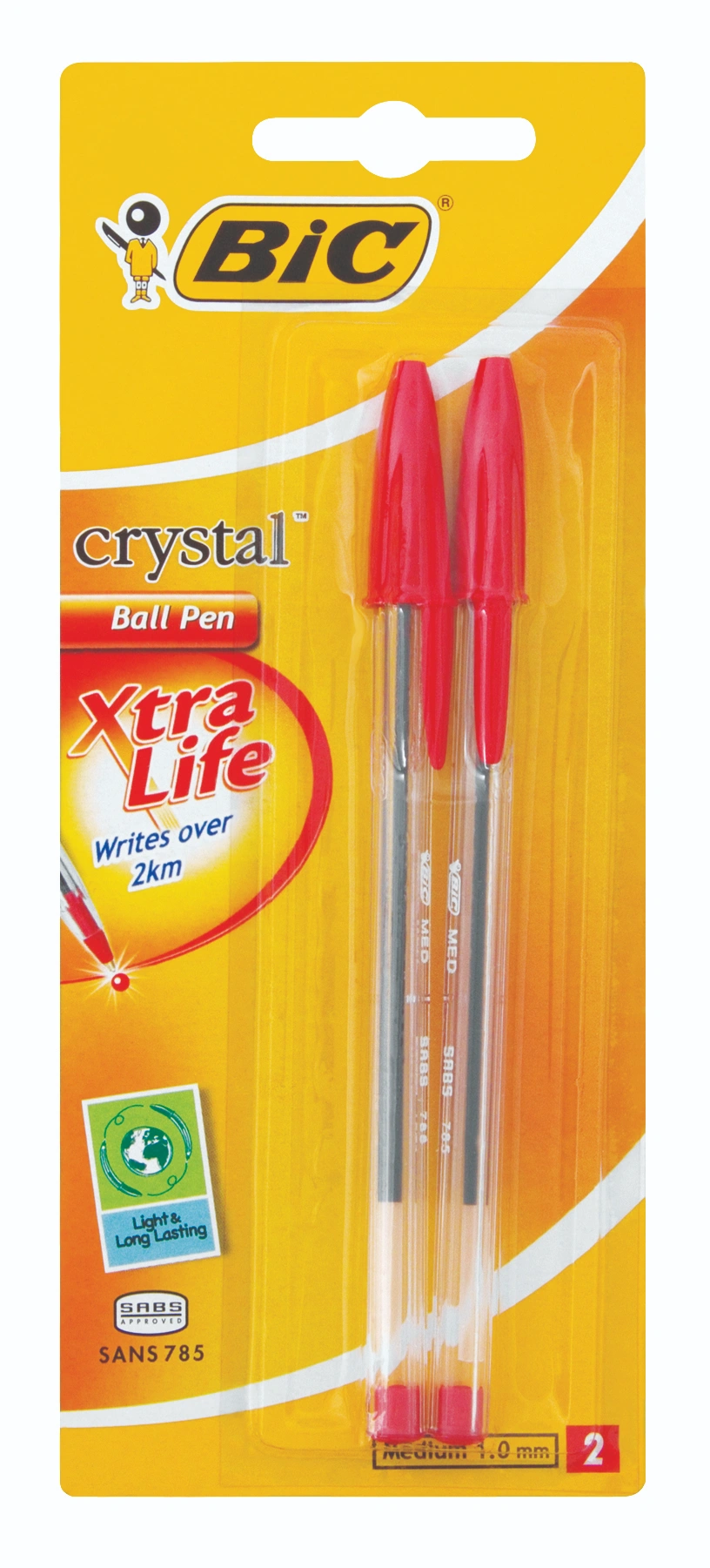 Bic Crystal Xtra Life Red -  Blister-2