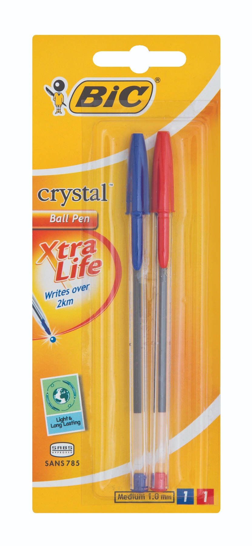 Bic Crystal Xtra Life Blue/Red -  Blister-2