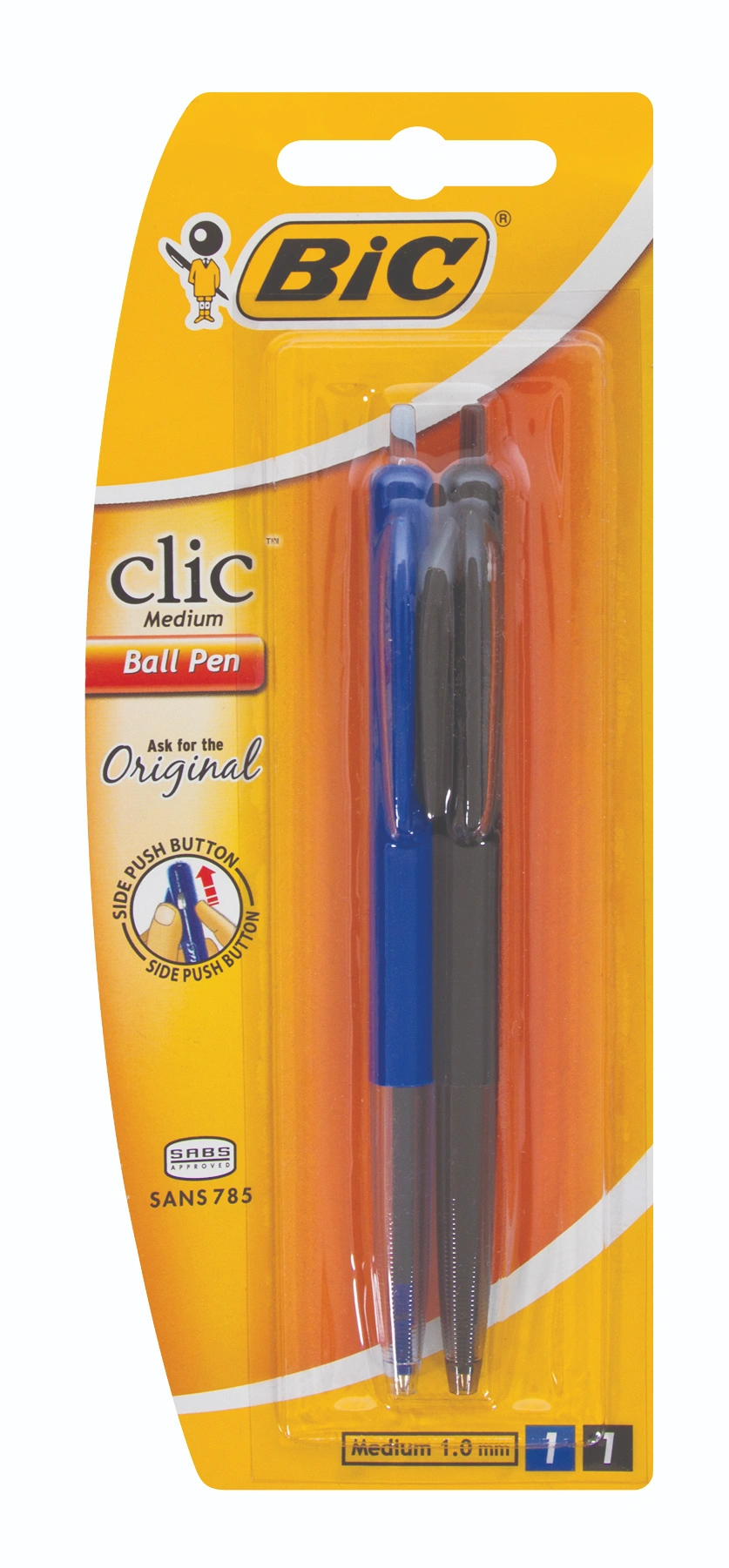 Bic Clic Medium Blue/Black -  Blister-2