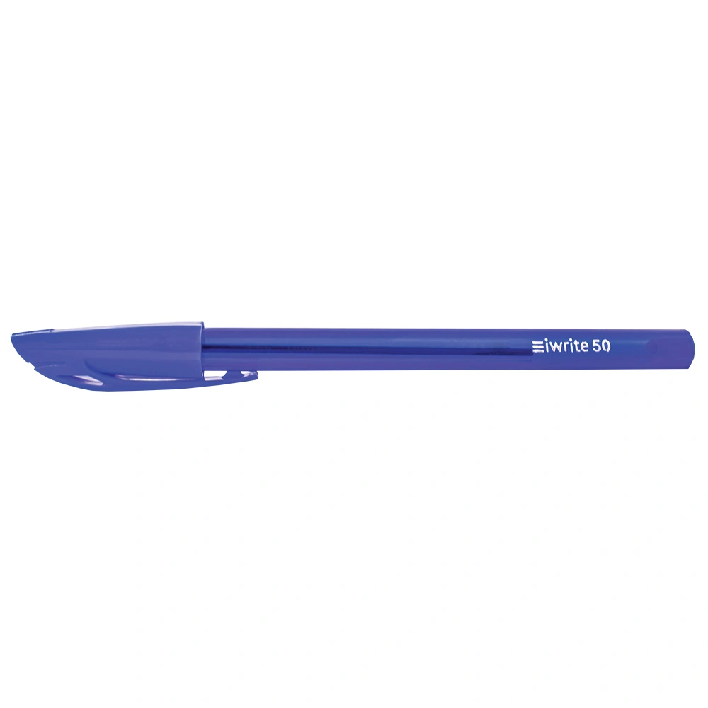 IWrite Clear Colour Barrel Ballpoint Pen Fine Blue iW50