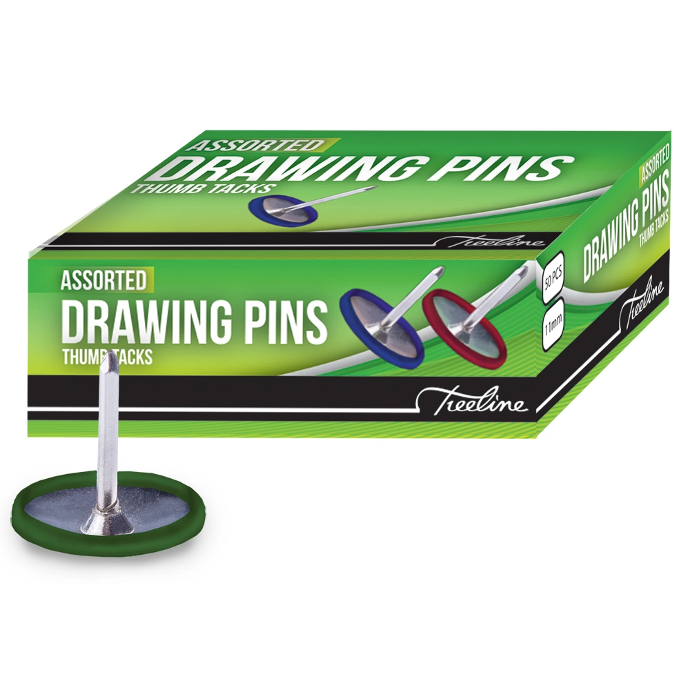 11mm Colour Drawing Pins (50's)