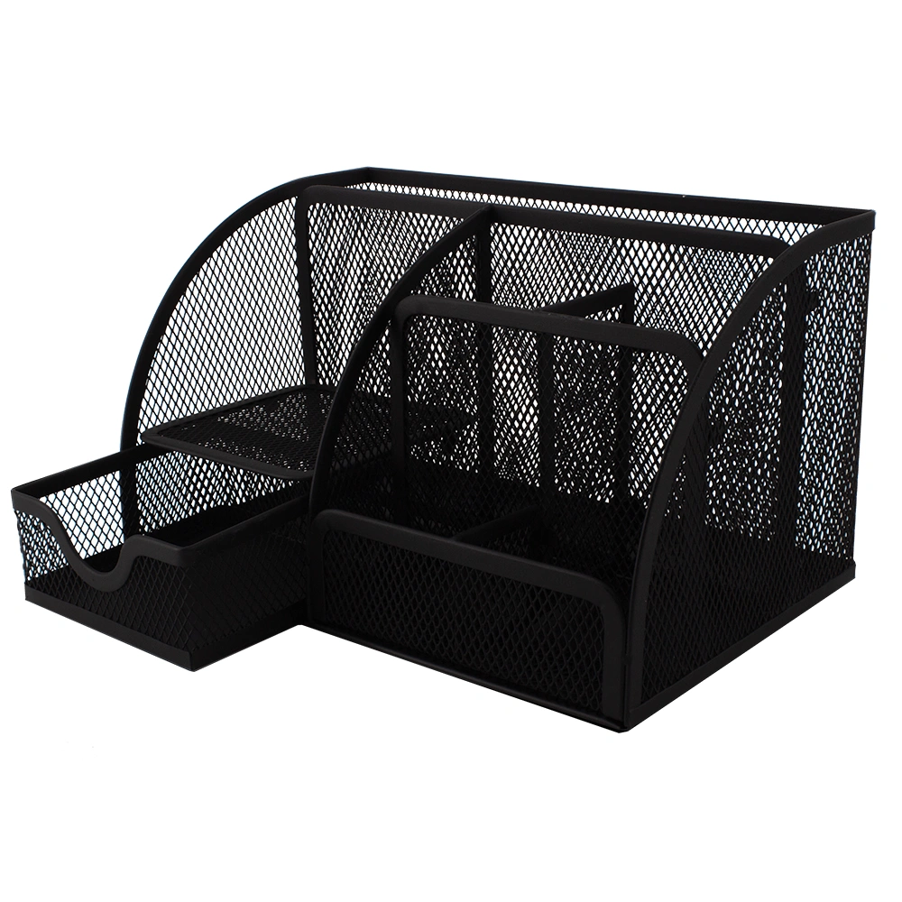 Mesh Clip, Pen And Memo Holder With Drawer Black - M810