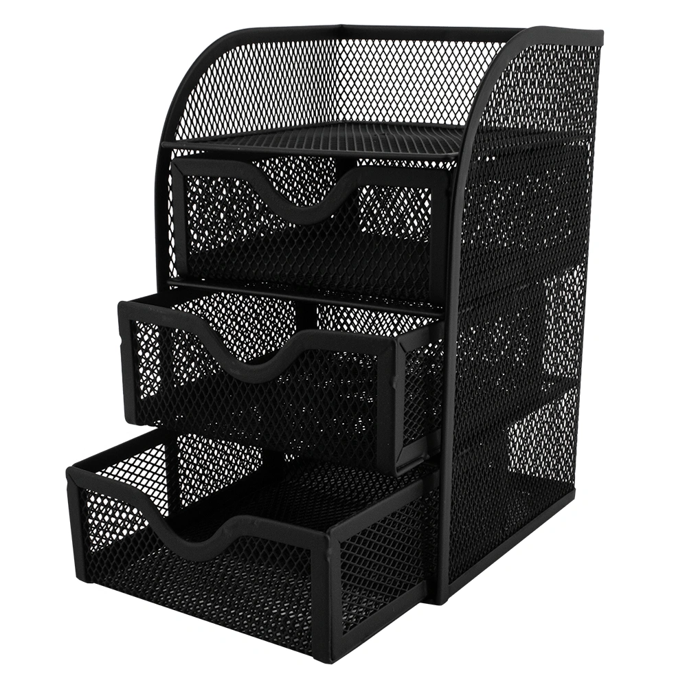 Mesh 3-Drawer Mini Desktop Organizer Black - M850