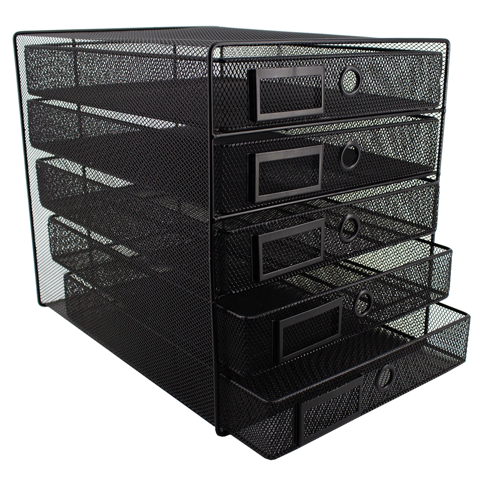 Mesh 5-Drawer Filing System - Black  M750
