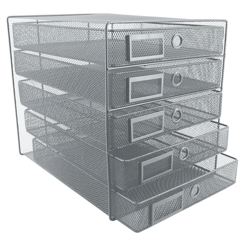 Mesh 5-Drawer Filing System - Silver  M750S