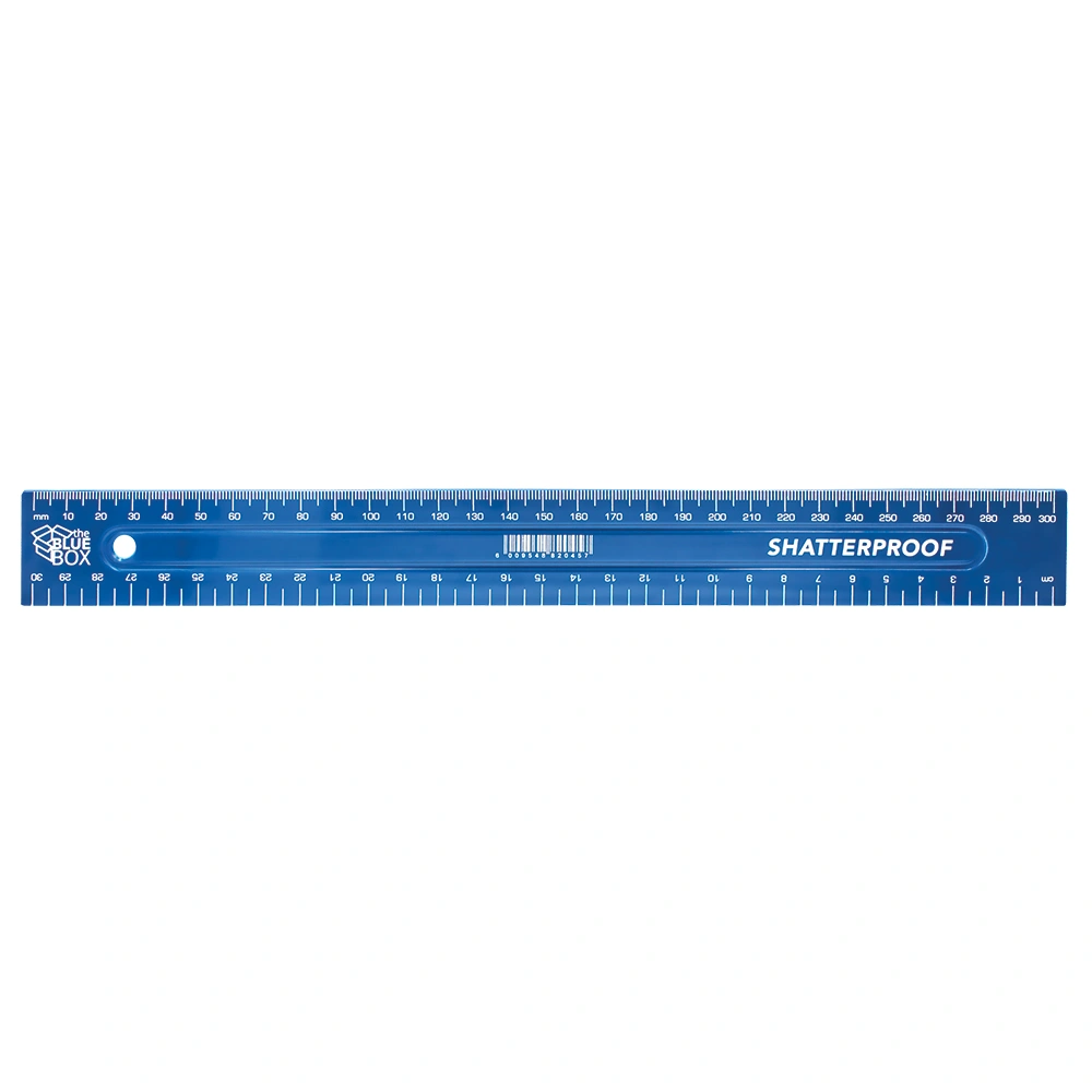 BLUE BOX 30cm Shatterproof Rulers Blue