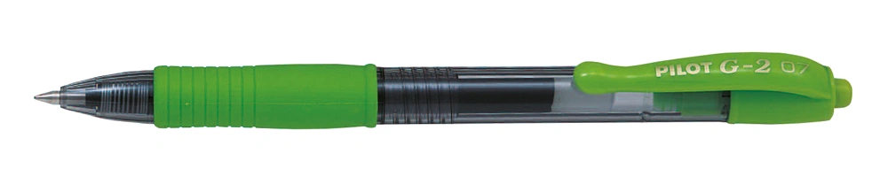 BL-G2-7 Fine LIME GREEN GEL RETRACT B/PEN